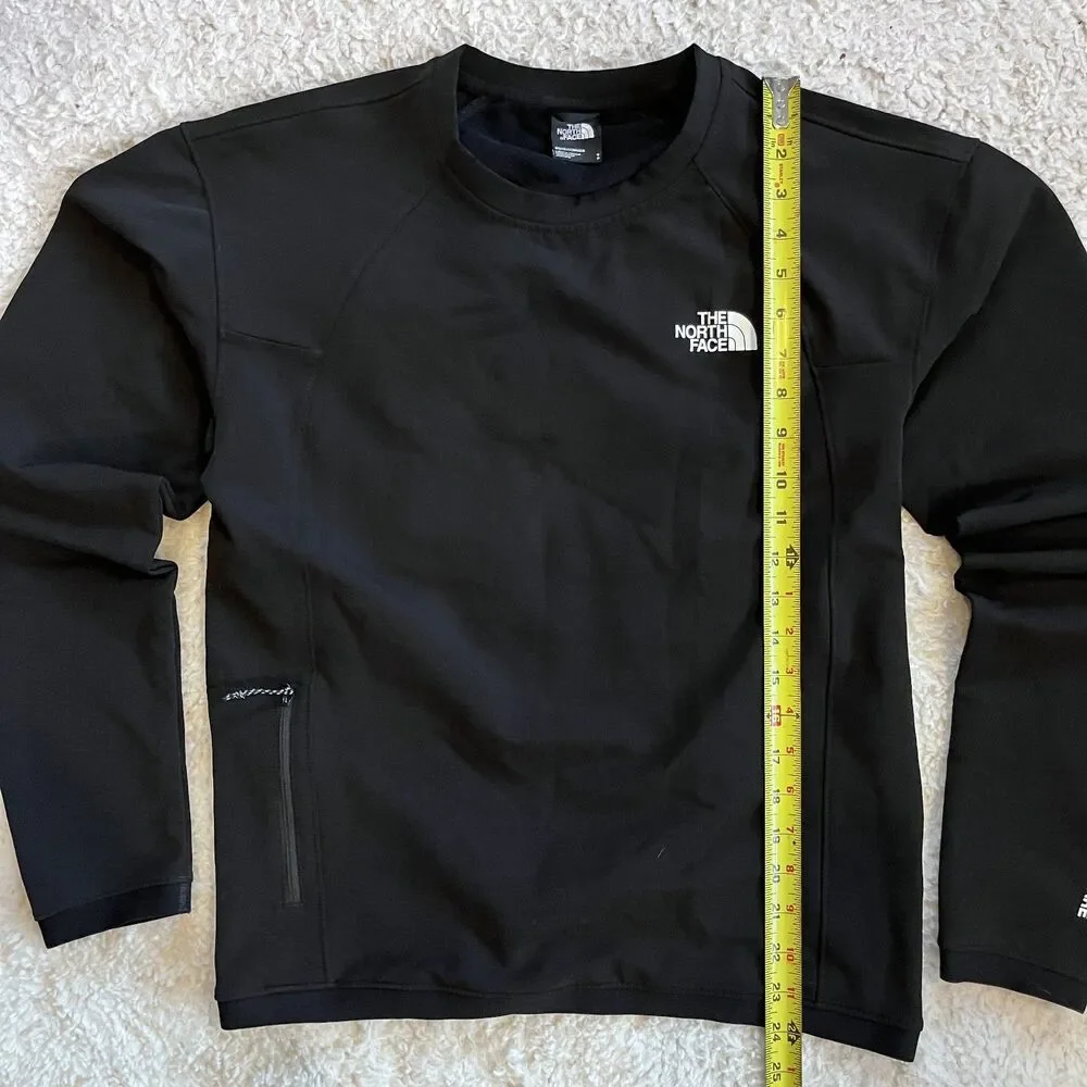 The North Face Fleece Crewneck Black Tekware Size Small‎ Hiking Running Winter